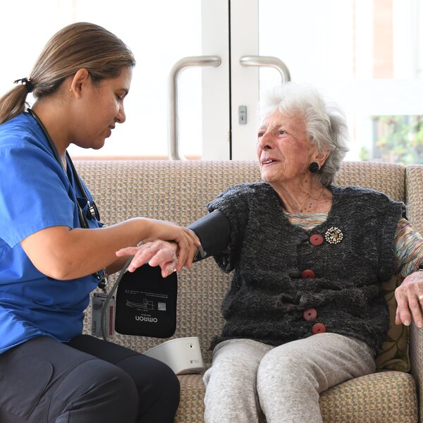 Resident receiving residential aged care at Dougherty Apartments
