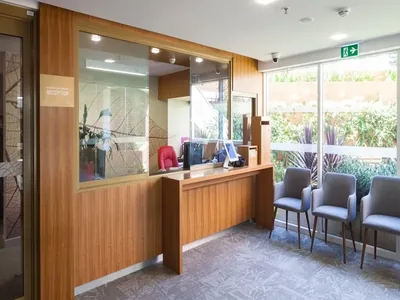 Reception area at Dougherty Apartments.